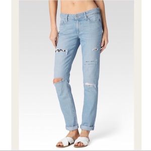 PAIGE Light Blue Distressed Skinny Jeans